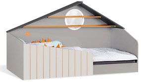 Detská posteľ 100x200 Thor - žltá/šedá/čierna