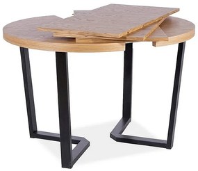Rozkladací jedálenský stôl 100-250 cm Perly (dub + čierna) (pre 4 až 8 osôb). Vlastná spoľahlivá doprava až k Vám domov. 1050699