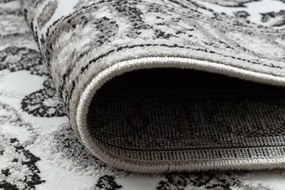 Behúň MATEO 8037/944 ramka, kvety - štrukturálny sivý / béžový