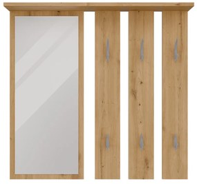 Vešiakový panel Oasis 1 (dub artisan) (so zrkadlom). Akcia -24%. Vlastná spoľahlivá doprava až k Vám domov. 1132562