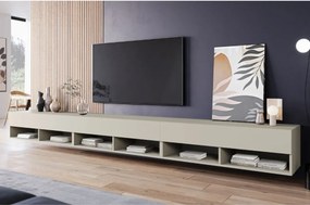 Dlhá RTV skrinka 300 cm kašmír Lowboard A (LOWA300K + LED)