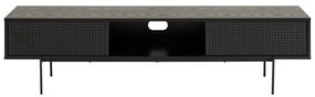 Čierny TV stolík v dekore jaseňa 180x44,5 cm Angus – Actona