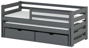 Detská posteľ 90 cm Simo (grafit) (s roštom). Akcia -10%. Vlastná spoľahlivá doprava až k Vám domov. 615022