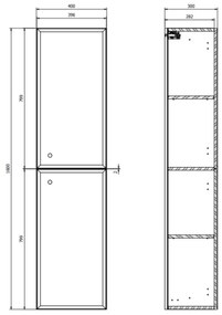 Cersanit S1021-011 - Závesná kúpeľňová skrinka MILLE 160x40 cm matná čierna