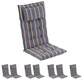 Sylt, čalúnená podložka, podložka na stoličku, podložka na vyššie polohovacie kreslo, vankúš, polyester, 50 × 120 × 9 cm, 8 × podložka