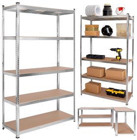 Dielenský regál IRONHOLD 205x120 cm strieborný