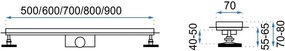 Rea Pro, lineárny odtokový žľab 90cm GREEK, zlatá lesklá, REA-G8030