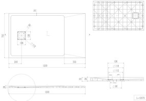 Erga Hyper, SMC sprchová vanička 120x70x2,6 cm + sifón, béžová matná, ERG-V06-SMC-7012S-BG