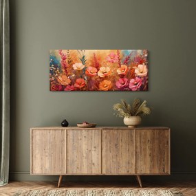 Obraz - Lúčne kvety, maľba (120x50 cm)