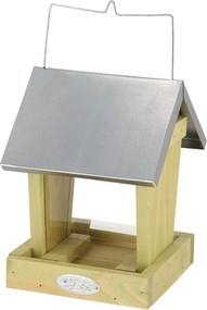 Závesné kŕmidlo pre vtáky Simi, 22x15,5x15,5 cm, drevo/kov, hnedá