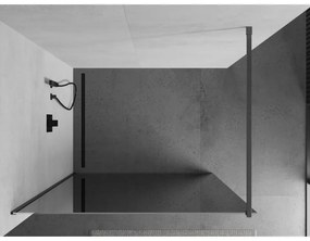 Mexen Kioto, sprchová zástena Walk-In 100 x 200 cm, 8mm sklo vzor zrkadlo, grafitový profil, 800-100-101-66-50