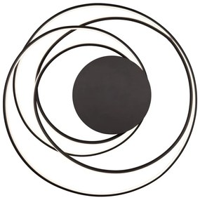 Čierne LED stropné svietidlo s kovovým tienidlom Nala – Trio Select