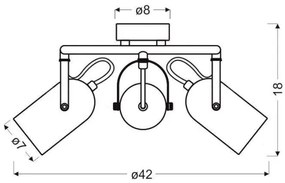 Bodové svietidlo GRAY 3xE14/40W/230V
