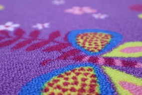 Vopi koberce Detský kusový koberec Motýlik 5291 fialový - 133x133 cm