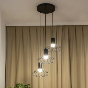 Luster na lanku SOLANO 3xE27/15W/230V čierna/lesklý chróm
