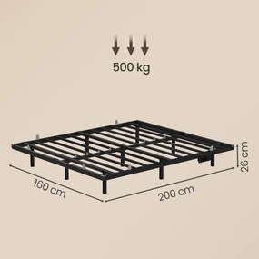Kovová manželská posteľ s LED podsvietením 160x200 cm RMBB35175B101