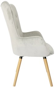 Svetlosivé zamatové kreslo COZY