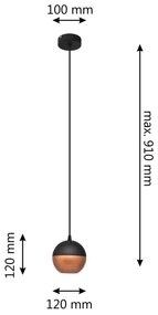 LED Luster na lanku MIDWAY 1xGU10/4,8W/230V čierna/medená