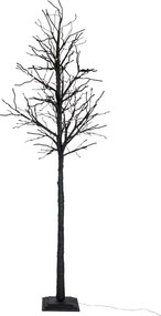 Dekoratívne čierny strom s LED svetielkami - teplá biela - 300 cm