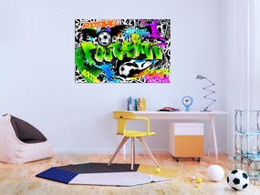 Artgeist Obraz - Football Graffiti (1 Part) Wide Veľkosť: 30x20, Verzia: Na talianskom plátne