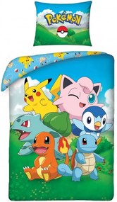 Bavlnené posteľné obliečky Pokémoni - motív Best team - 100% bavlna - 70 x 90 cm + 140 x 200 cm