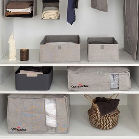 Sivý kompresný úložný box Compactor Oxford, 145 l