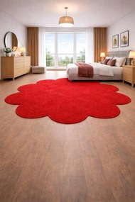 Vopi, Kusový koberec Eton červený kvet, 120x120 kvietok, červená, detská izba