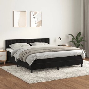 Posteľný rám boxspring s matracom čierny 160x200 cm zamat 3141553