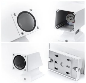 Aigostar - Vonkajšie nástenné svietidlo 2xGU10/230V biela IP65 hranatý