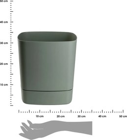 PLASTOVÝ KVETINÁČ CUBI 34X36,5 CM MÄTOVÁ