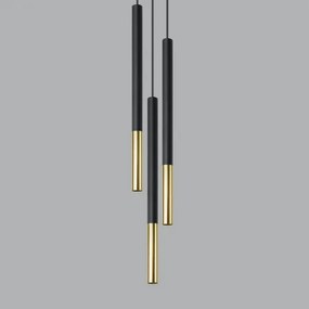 Luster na lanku MOSAIC 3xG9/12W/230V čierna/zlatá