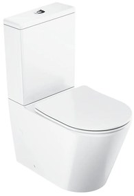 Ravak X01872 - WC kombi bez oplachového okraja so sedátkom SoftClose ELEGANT keramika/biela