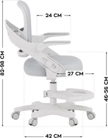 Detská otočná stolička Mark Adler Junior 4.3 sivá