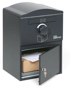 Poštová schránka na listy a balíky, sivá, 576 x 390 x 343 mm