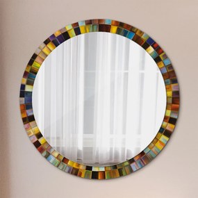 Okrúhle ozdobné zrkadlo na stenu Abstraktný radiálny vzor fi 90 cm
