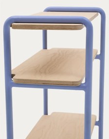 Svetlomodrá/v prírodnej farbe závesná detská knižnica v dekore jaseňa 60x70x28 cm Tinn – Kave Home