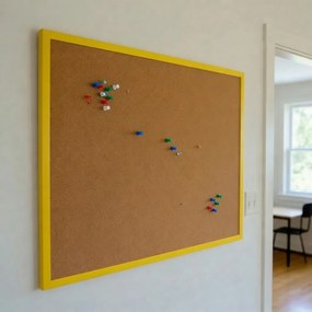 Toptabule.sk  Korková tabuľa v drevenom žltom ráme COLOR 200x100 cm
