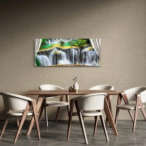 Obraz - Výhľad na kúzelné vodopády (120x50 cm)