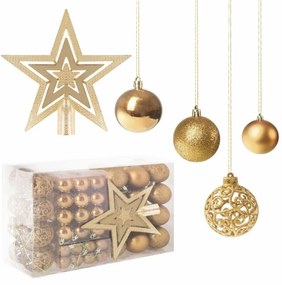 SPRINGOS Maxi 101-dielna sada vianočných ozdôb zlatá