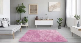 Protišmykový koberec SHAGGY ružový