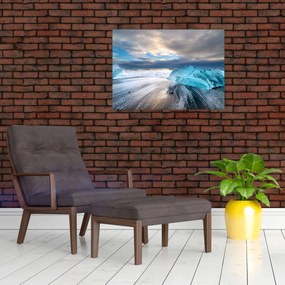 Sklenený obraz - Diamantová pláž (70x50 cm)