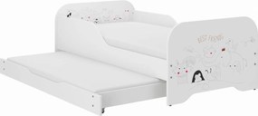 Wooden Toys Detská posteľ MIKI 160x80 BEST FRIENDS s funkciou na spanie