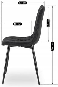 PROXIMA.store - Čalúnená jedálenská stolička ROBIN 2 FARBA: čierna