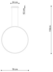 Závesné LED svietidlo Rio 78, 1x LED 50w, 3000k, w