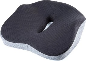 Ergonomický sedák z pamäťovej peny čierno-biely