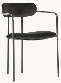 Stohovateľné zamatové jedálenské stoličky Elvy, 2 ks