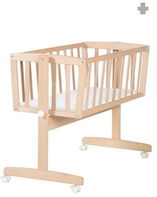 Kolíska z bukového dreva na kolieskach/s baldachýnom 40x90 cm v prírodnej farbe Adam and Owl – Roba