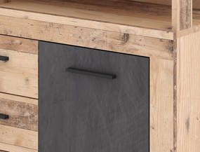 Komoda Luna 119 cm dub Matera světlý/šedá II