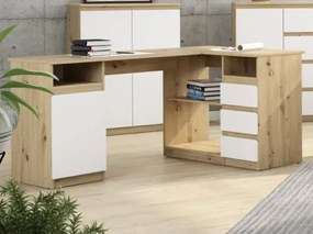 Rohový písací stôl Carlos, dub artisan/biea%