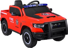 JOKOMISIADA Detské hasičské auto na batérie RAM pickup s majákom a sirénou PA0323